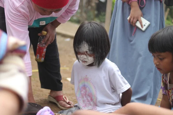 Sukabumi West Java Indonezja Sierpnia 2021 Urocza Indonezyjska Dziewczyna Twarz — Zdjęcie stockowe