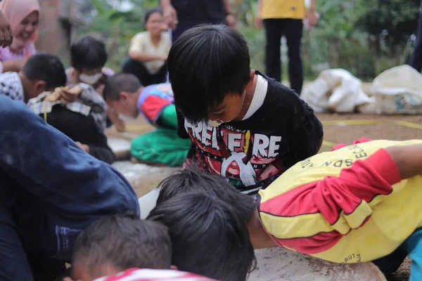 Sukabumi West Java Indonesië Augustus 2021 Een Groep Indonesische Kinderen — Stockfoto