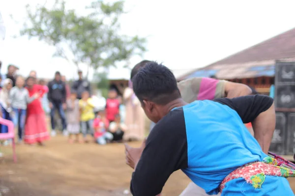 Sukabumi West Java Indonesia August 2021 Group Indonesians Tied Using — Stock Photo, Image