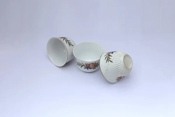 Fine Porcelain Chinese Tea Cup Isolated White Backgroups Сток Фото — стоковое фото