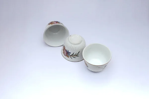 Finom Porcelain Kínai Tea Csésze Isoled Fehér Háttámlában Állítsa Fotót — Stock Fotó