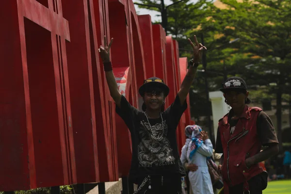 Bandung West Java Indonesia 2019 Punk Teen Bandung Town Square — 스톡 사진