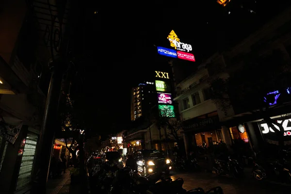 Bandung West Java Indonésia Setembro 2019 Braga Street Bandung Noite — Fotografia de Stock