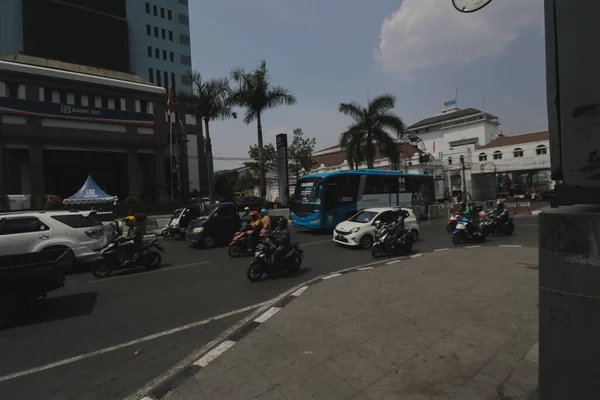 Bandung West Java Indonesia September 2019 Traffic Asia Afrika Street — Stock Photo, Image