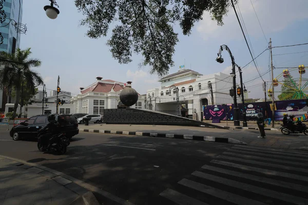 Bandung Java Ocidental Indonésia Setembro 2019 Tráfego Frente Monumento Símbolo — Fotografia de Stock