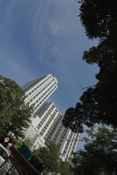 Bandung Západní Jáva Indonésie Října 2019 Vysoká Budova Nízkého Úhlu — Stock fotografie