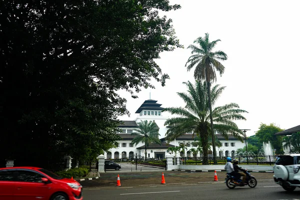Bandung Westjava Indonesien September 2018 Verkehr Vor Gedung Sate Bandung — Stockfoto