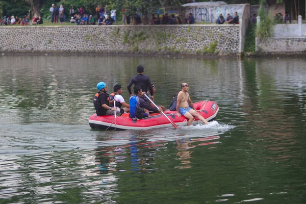 Sukabumi Westjava Indonesien Oktober 2021 Eine Gruppe Indonesischer Seenotretter Tim — Stockfoto