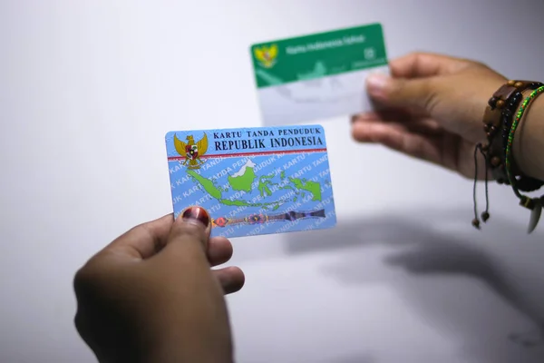 Sukabumi Java Ocidental Indonésia Outubro 2021 Cartão Identidade Residente Eletrônico — Fotografia de Stock