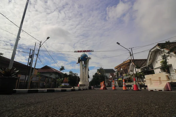 Sukabumi Java Occidental Indonesia Diciembre 2021 Monumento Con Las Palabras — Foto de Stock