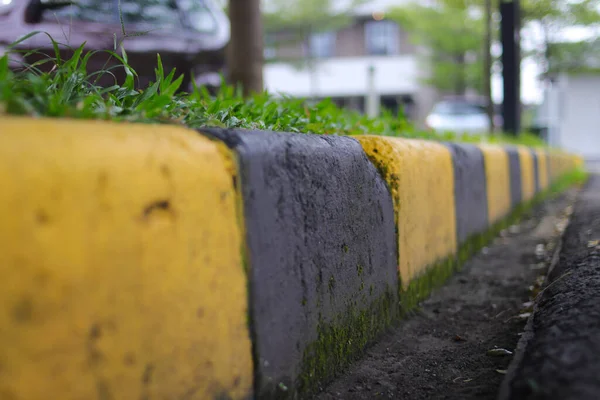 Чорно Оранжеві Тротуарні Блоки Парковці — стокове фото