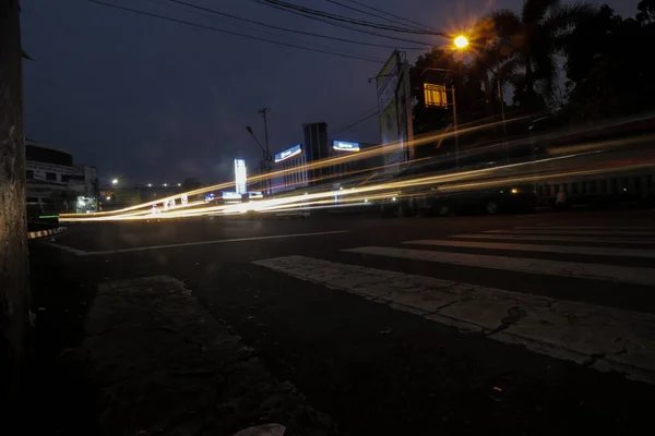 Sukabumi West Java Indonésia Fevereiro 2021 Paisagem Noturna Cidade Sukabumi — Fotografia de Stock