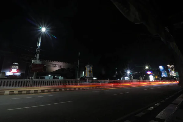 Sukabumi Jawa Barat Indonesia Februari 2021 Scape Malam Kota Sukabumi — Stok Foto