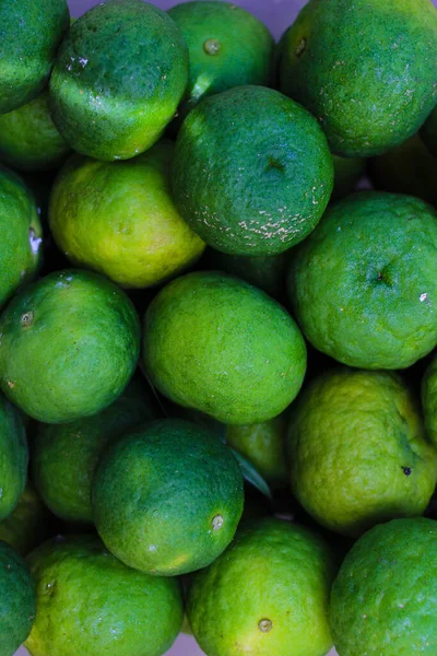 Full Frame View Lime Limau Citrus Amblycarpa Freshly Harvested Garden — Stock Photo, Image