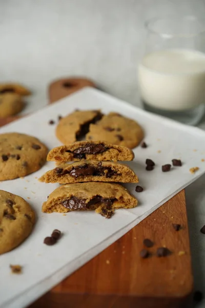 Kaffee Chocolate Chip Cookies Vorhanden Diese Kaffee Schokolade Chip Cookies — Stockfoto