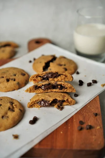 Kaffee Chocolate Chip Cookies Vorhanden Diese Kaffee Schokolade Chip Cookies — Stockfoto