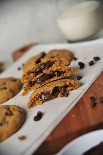 Kaffee Chocolate Chip Cookies Vorhanden Diese Kaffee Schokolade Chip Cookies — Stockfoto