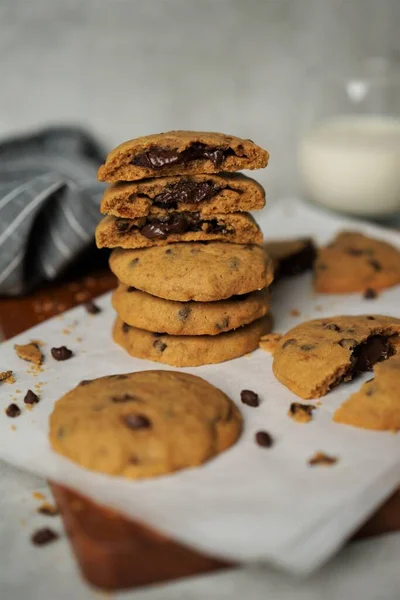 Kaffee Chocolate Chip Cookies Vorhanden Diese Kaffee Schokolade Chip Cookies — Stockfoto