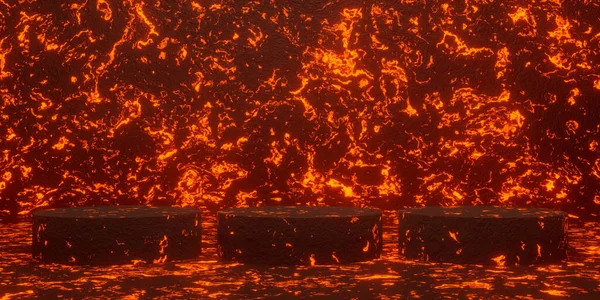 Kiolvasztott Absztrakt Vulkanikus Magma Dobogó — Stock Fotó