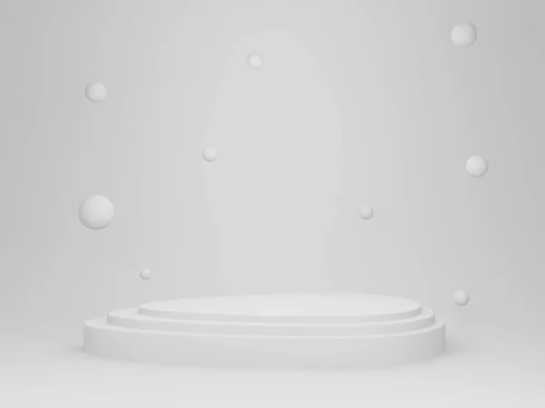 Рендеринг Белый Минимальный Подиум — стоковое фото