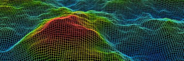 3 boyutlu görüntüleme. Gradyan topografik arazi.