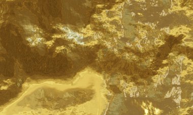 3D görüntüleme, soyut altın arkaplan. Altın doku.