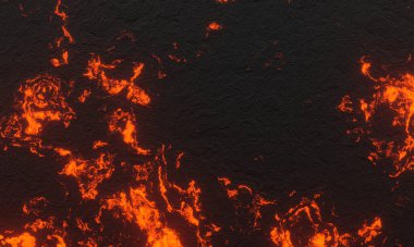 3 boyutlu görüntüleme. Soyut erimiş magma. Lav arkaplanı.