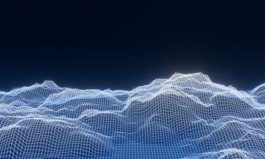 3 boyutlu buz dağı ızgarası. Soyut topoğrafya.