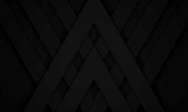 3D rendered abstract black geometric background. clipart
