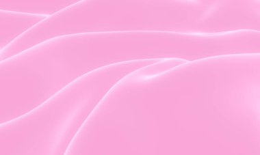 3 boyutlu pembe kıvrımlı kumaş. Soyut dalga arkaplanı.