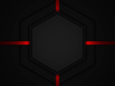 3D oluşturulmuş soyut kırmızı soyutlanmış ve siyah arkaplan.