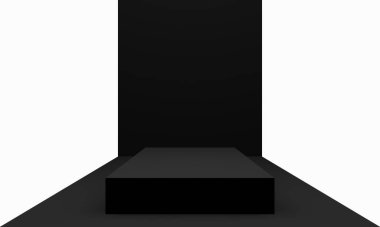 3D oluşturulmuş siyah ve beyaz geometrik duruş.