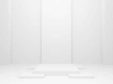 3D oluşturulmuş beyaz geometrik sahne
