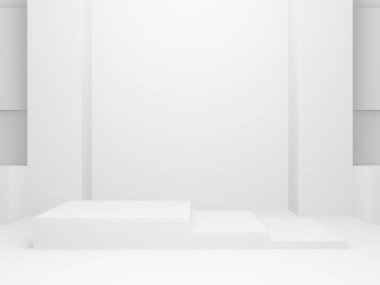 3D oluşturulmuş beyaz geometrik sahne
