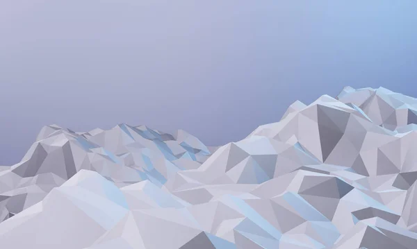 Renderated Montanha Gelo Baixo Poli Natureza Ilustração Vista Ambiente Frio — Fotografia de Stock