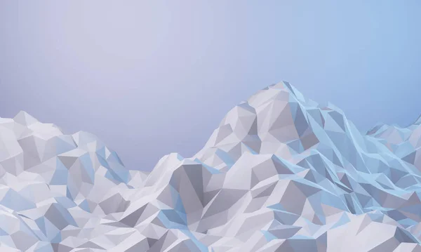Рендеринг Низко Поли Ледяная Гора Иллюстрация Вида Природы Холодная Среда — стоковое фото
