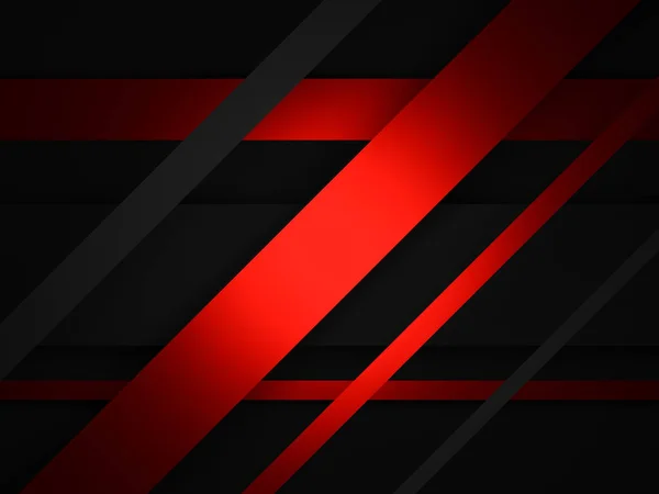 Gerenderte Abstrakte Rote Streifen Und Schwarzer Hintergrund — Stockfoto