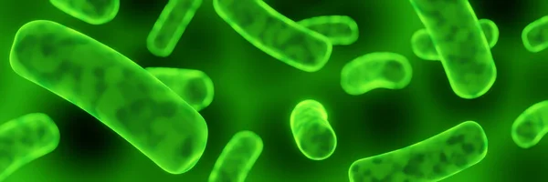 Ilustração Bactérias Microscópicas Verdes — Fotografia de Stock