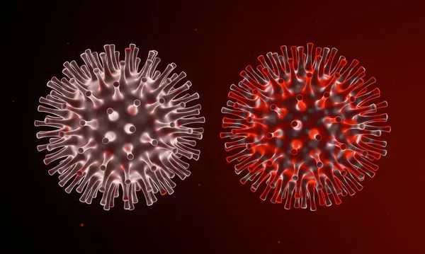 Rendering Microscopico Covid Mutazione Virale — Foto Stock