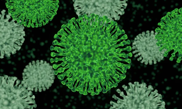 Rendering Pandemia Microscopica Covid Mutazione Virale — Foto Stock