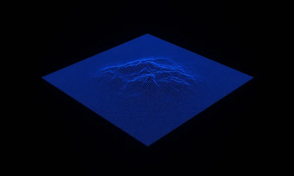3 boyutlu topografik dağ şebekesi kablosu. Holografik arazi.