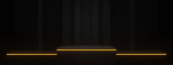 Abstracte Zwarte Achtergrond Met Neon Lichten — Stockfoto