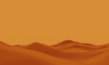 3 boyutlu çöl topografyası. Kum tepeciği. Soyut arazi çizimi.