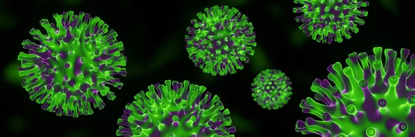 Pandemia Microscopica Covid Resa Mutazione Verde Del Virus Omicron — Foto Stock