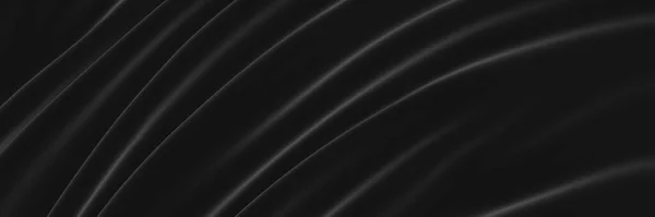 Rendered Abstract Black Wave Background Dark Rippled Cloth — Fotografia de Stock