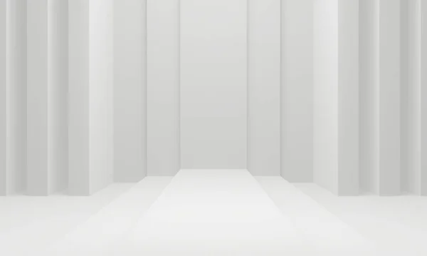 Rendered Geometric Stage White Room Background — Stockfoto