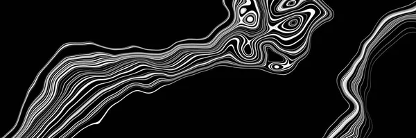 Абстрактні Білі Контурні Лінії Чорному Тлі — стокове фото