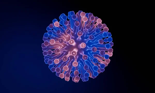 Mikroskopisches Covid19 Virus Deltacron Variante Coronavirus Mutation Globale Gesundheitskrise — Stockfoto