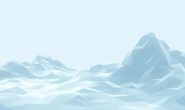 Vykreslená Nízká Polygonová Ledová Hora — Stock fotografie