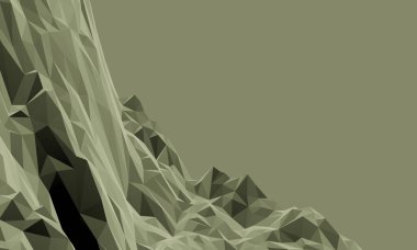 Üç boyutlu soyut düşük çokgen kaya eğimi
